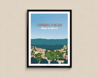 Poster Cabrières d'Aigues, village in the Luberon