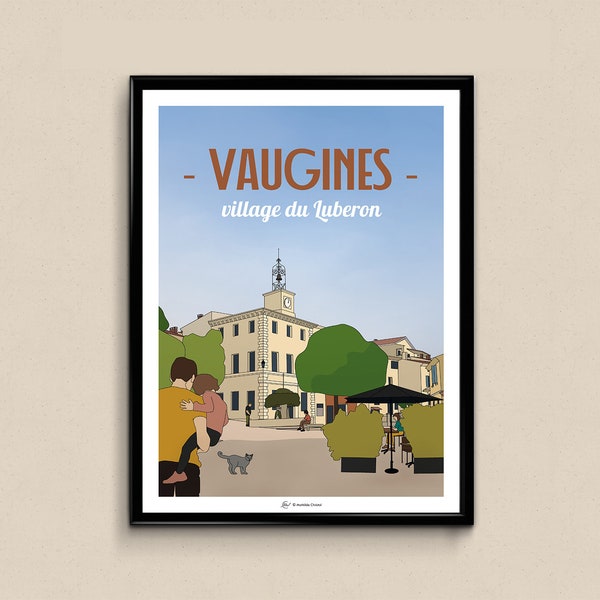 Affiche Vaugines, village du Luberon