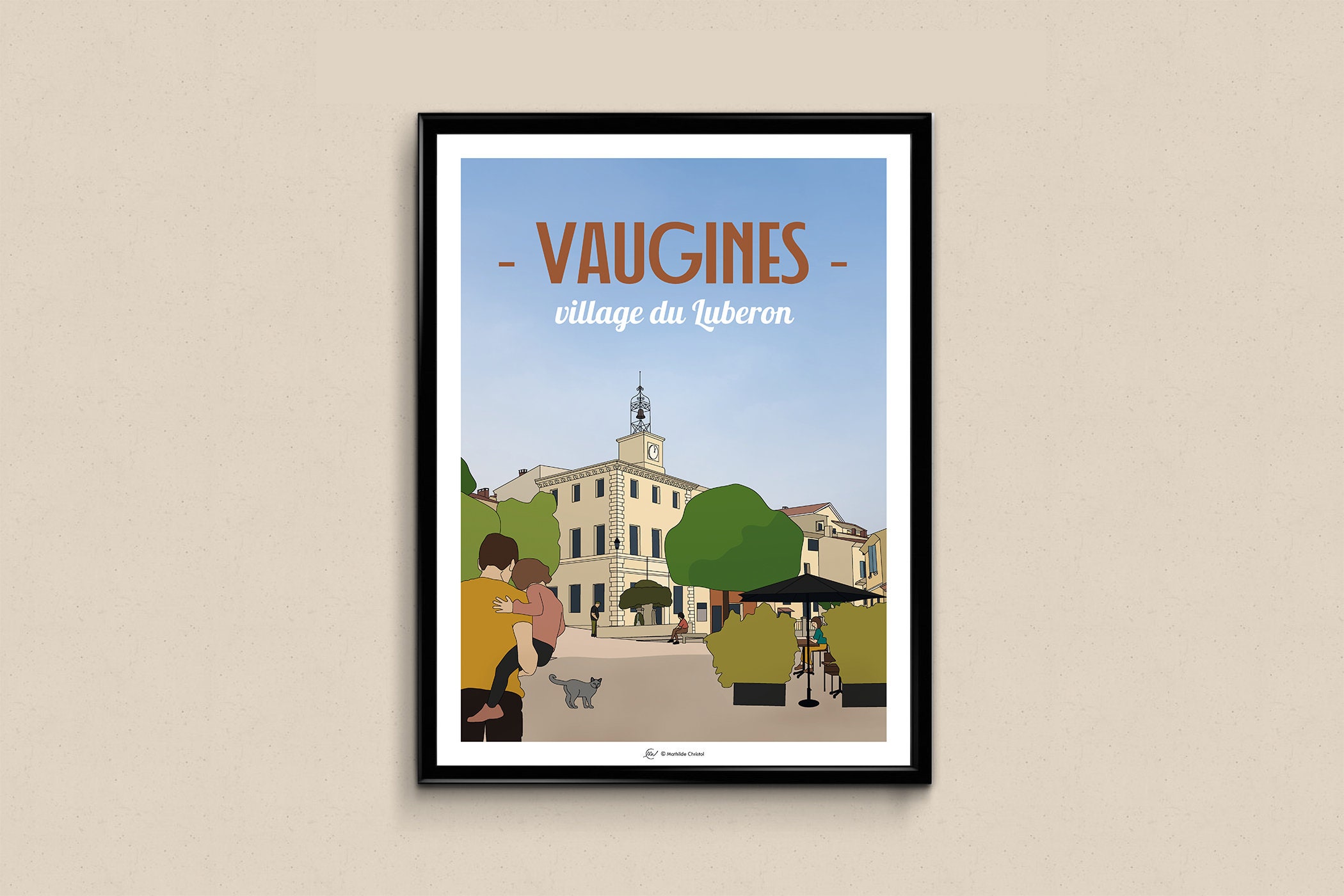 Affiche Vaugines, Village Du Luberon