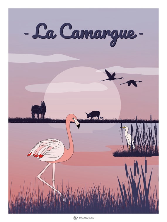 Poster Camargue - Affiche parc naturel régional - Artcamia