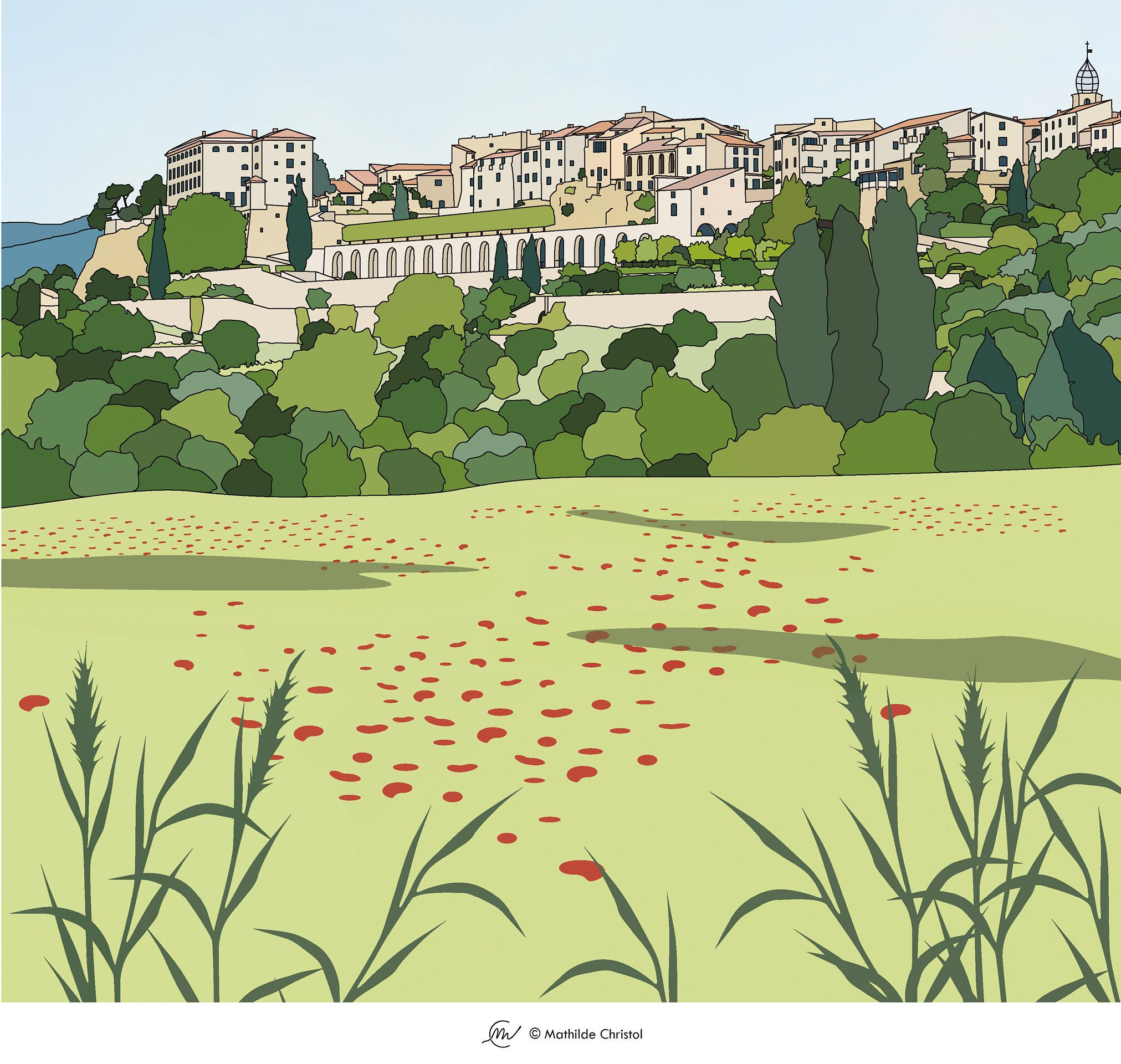 affiche-lauris-village-du-luberon-etsy-france