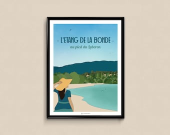 Poster of the Bonde pond, at the foot of the Luberon