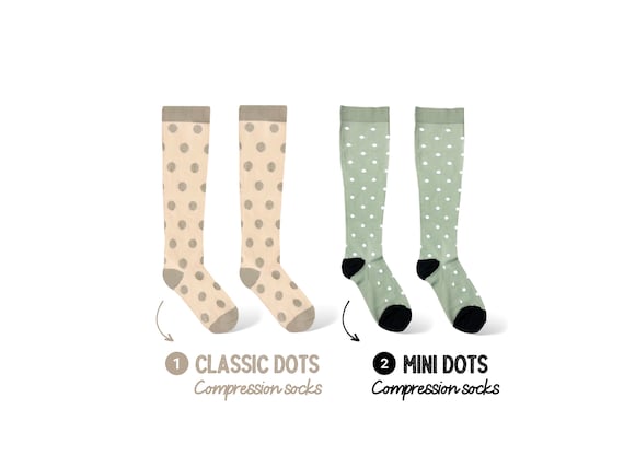 Nurse Compression Socks Polka Dot Bundle Graduated Compression Socks, Compression  Socks for Flying, Compression Socks for Nurses 