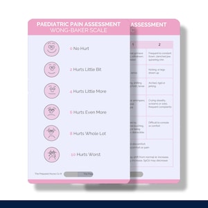 Pediatrische pijnbeoordeling, pediatrische verpleegkundige referentiekaart, pediatrische verpleegkundige badgekaart, pediatrische verpleegkundige badge Buddy, pediatrische verpleegkundige kaart