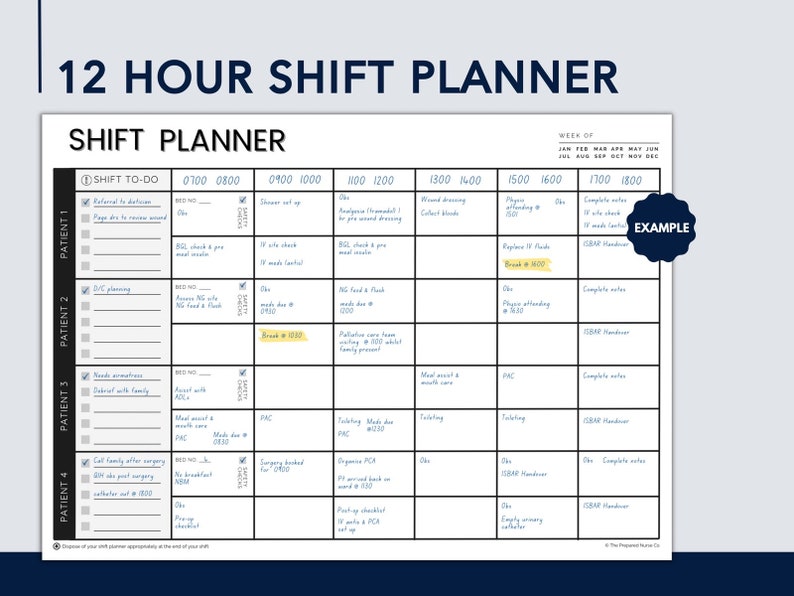 Ultimate Shift Planner Bundle Shift Planner Nursing Notes Etsy