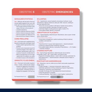 Urgences obstétricales, Carte de référence pour sage-femme, Carte de badge de sage-femme, Carte de badge de sage-femme, Carte de badge d'étudiant sage-femme, Carte de poche de sage-femme