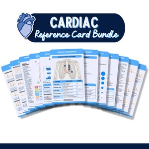 Cardiac Nurse Reference Card Bundle, Cardiac Badge Card Pack, Cardiac Nurse Badge Buddy, Clinical Cards Cardiac Nurse, Cardiac Pocket Card
