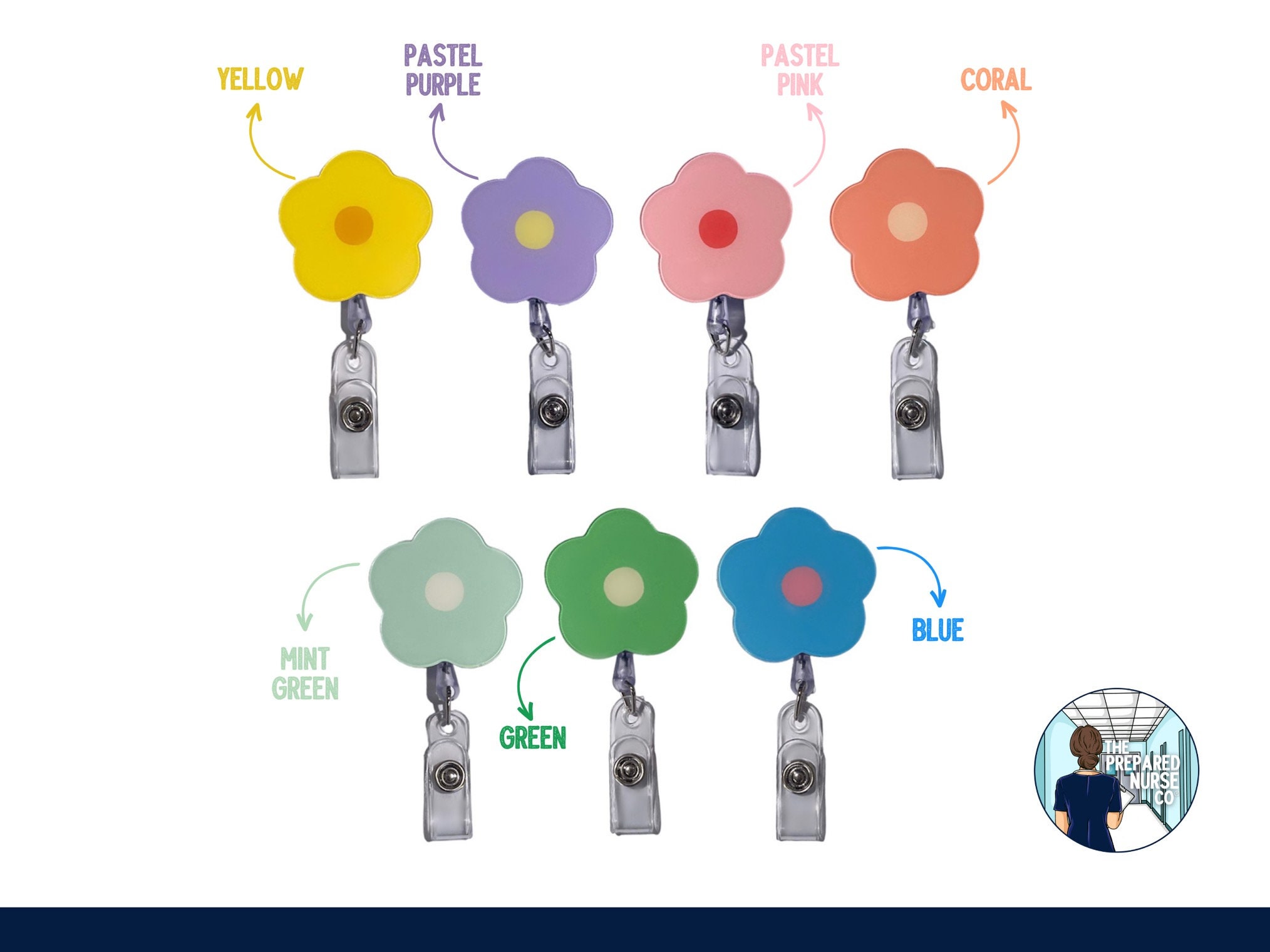 Flower Badge Reel Nursing Retractable Badge Reel, Retractable Key Holder, Floral  Badge Reel, Acrylic Badge Reel, New Nurse Gift Idea -  UK