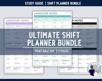 Ultimate Shift Planner Bundle | Shift planner, nursing notes, nursing report, nursing handover, nursing planner, nurse shift, new nurse,