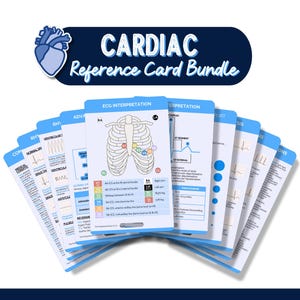 Cardiac Nurse Reference Card Bundle, Cardiac Badge Card Pack, Cardiac Nurse Badge Buddy, Clinical Cards Cardiac Nurse, Cardiac Pocket Card