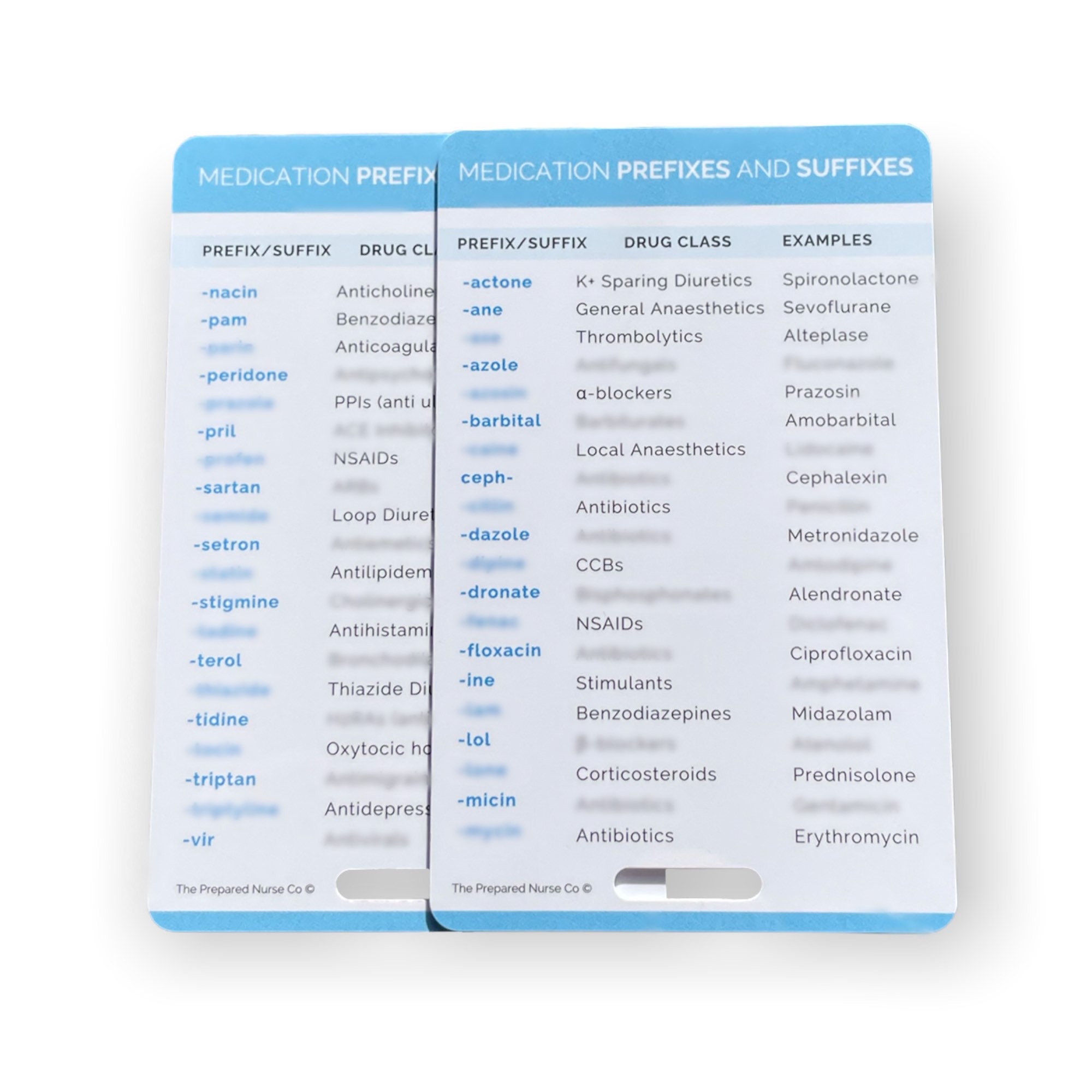 Medication Prefixes & Suffixes | Nursing Reference Card, Badge Card, Nursing Student, Pocket Card, Lanyard Card, Badge Buddy