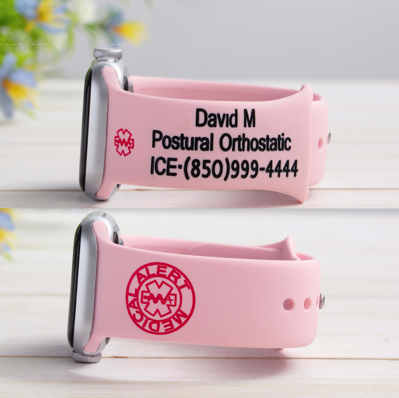 Emergency Medical Alert Watch Strap band fits 38/40 and Etsy