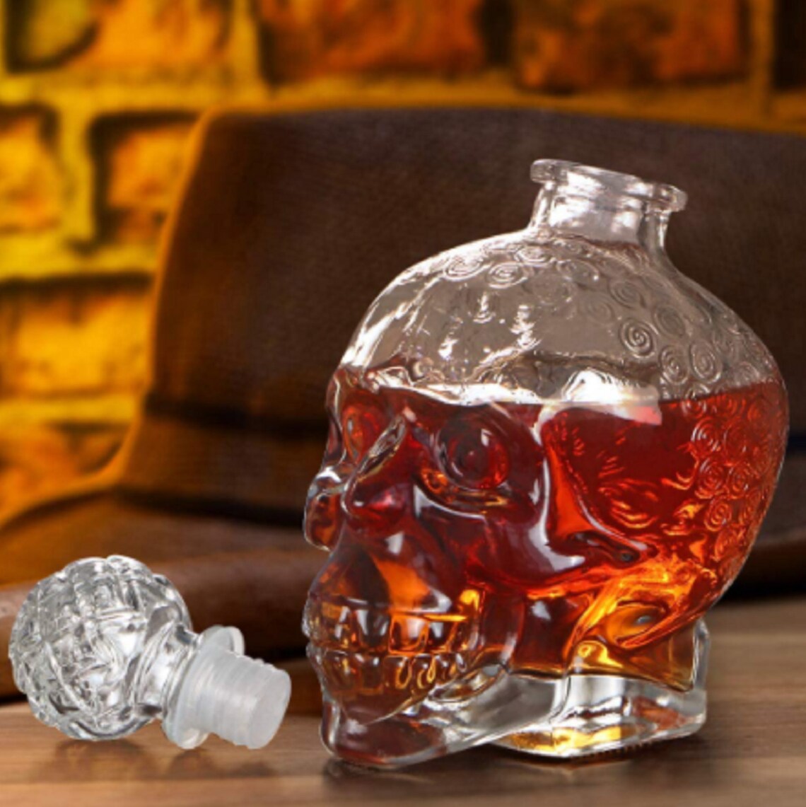 Whiskey Decanter Skull Bottle for Liquor Scotch Bourbon Decor | Etsy