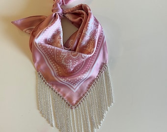 Silk Bandana with Rhinestone Fringe | Western Bling | Nash Bash
