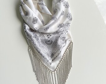【クロムハーツ】  WHITE SILK BANDANA Chrome Hearts Chrome Hearts White silk bandana | Grailed