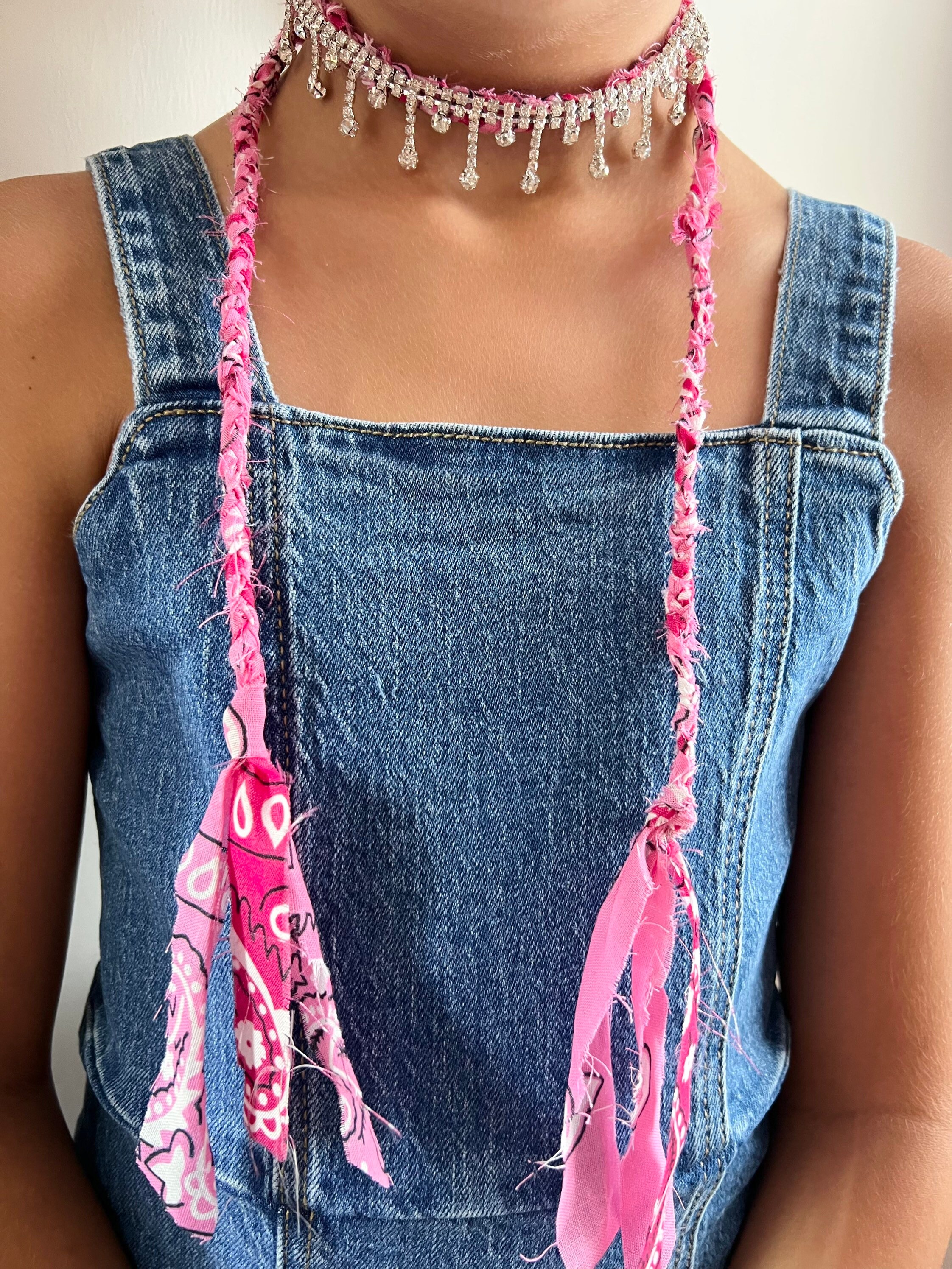 Rhinestone Bandana Necklace/ Bachelorette Party / Bridesmaid Etsy