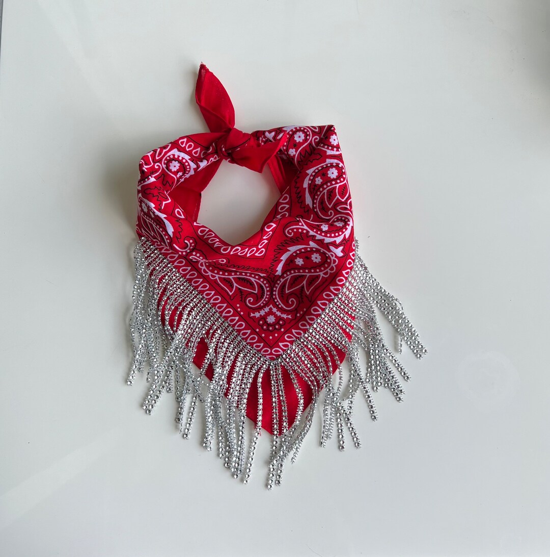Rhinestone Fringe Bandana / Bachelorette Party / Bridesmaid Etsy