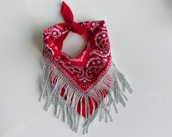 Bandana z frędzlami ze strasów / Wieczór panieński / Prezent na zaręczyny dla druhny / Impreza Nash / Western Bling