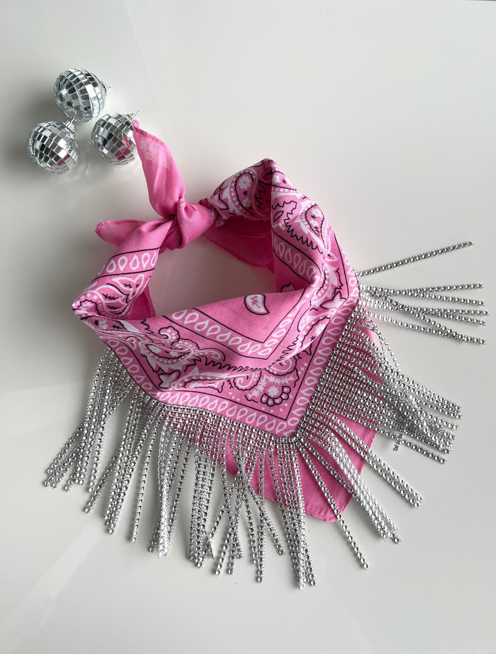 Rhinestone Fringe Bandana/ Bachelorette Party / Bridesmaid Etsy