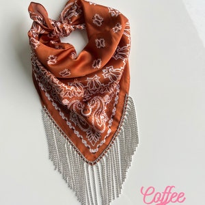 Silk Bandana with Rhinestone Fringe image 8