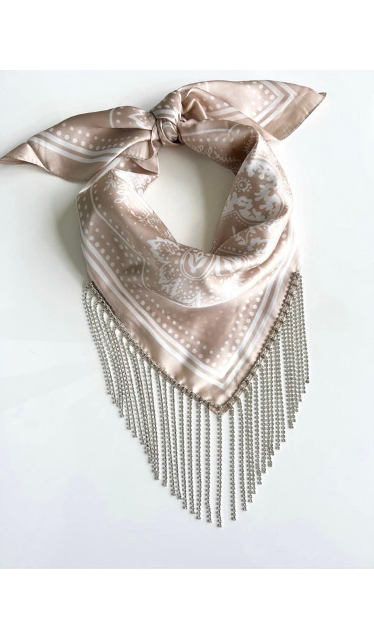 Silk Bandana with Rhinestone Fringe | Western Bling | Nash Bash