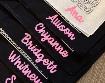 Custom bandana, personalized bandana, bandana, bride bandana, bridal party gift, personalized pet bandana, bachelorette party, pet neckwear