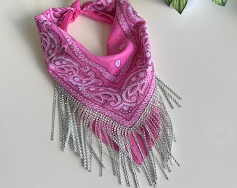Rhinestone Fringe Bandana/ Bachelorette Party / Bridesmaid Proposal Gift / Western Bling/Bach Party / Lets Get Nashty