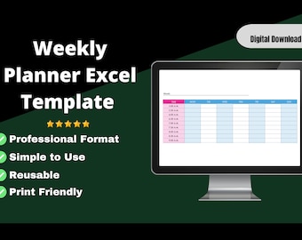 Modèle Excel de planificateur hebdomadaire