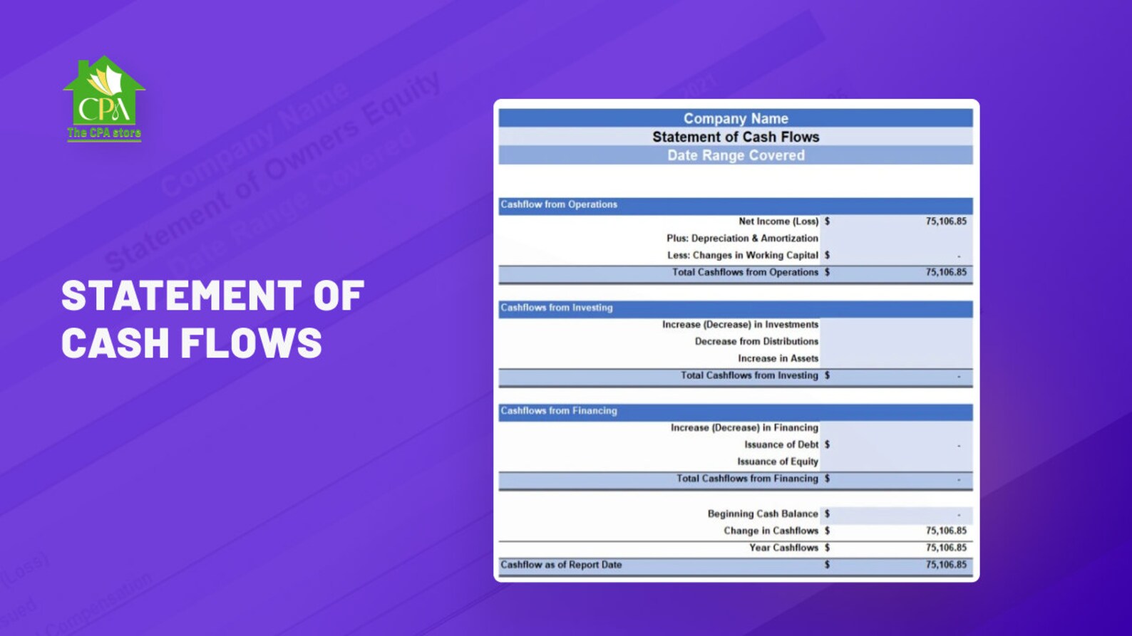 Complete Financial Statements Template Excel Investor & Etsy