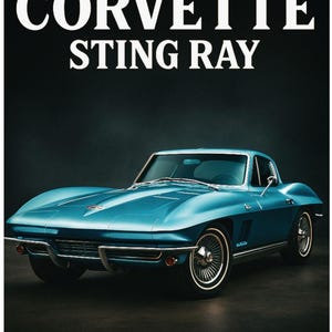 コルベット スティングレイ ポスター | クラシック 1969 | 1970 シボレー コルベット ガレージ＆男の隠れ家用ウォールアート