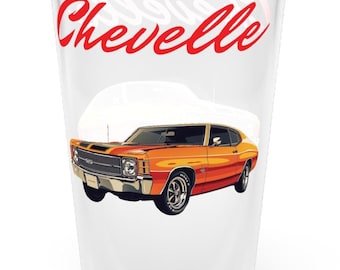 Vaso de pinta Chevelle 1971 / Cristalería para amantes de los autos de 16 oz