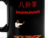 Baguazhang 11oz Black Mug Man Walking The Circle
