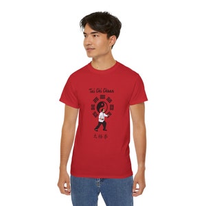 Tai Chi T-Shirt Chinese Calligraphy Ward Off Posture Cool TShirt Taijiquan Tee Design