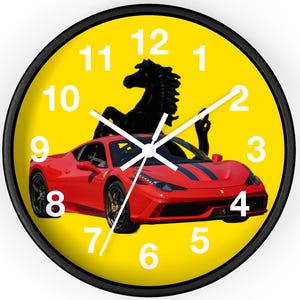 Car Wall Clock - Ferrari 458 Speciale, Unique Home Decor, Automotive Gift, Racing Enthusiast Clock, Luxury Car Art, Mechanic Workshop Clock