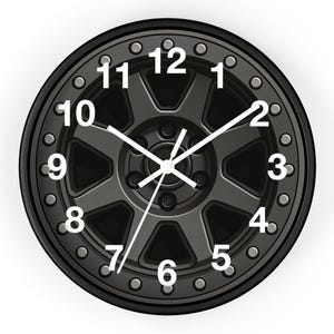 10&quot; Off-Road Beadlock Rim Image Clock | Jeep & 4x4 Truck Garage Wall Clock