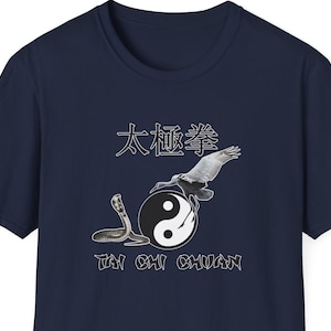 Snake And Crane Shirt Tai Chi Chuan Tee For Him Or Her Clothing Yin Yang Multiple Colors