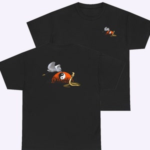 T-shirt kungfu-slang versus kraanvogel, print op voor-/achterkant, karate, kungfu, taijiquan, qigong, wushu, coole Martial Arts-T-shirts