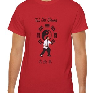 Tai Chi T-Shirt Chinese Calligraphy Ward Off Posture Cool TShirt Taijiquan Tee Design