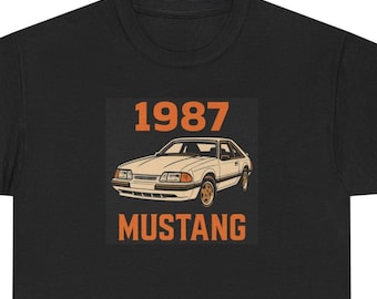 1987 Foxbody Mustang Shirt | Retro Ford Muscle Car Outline Tee