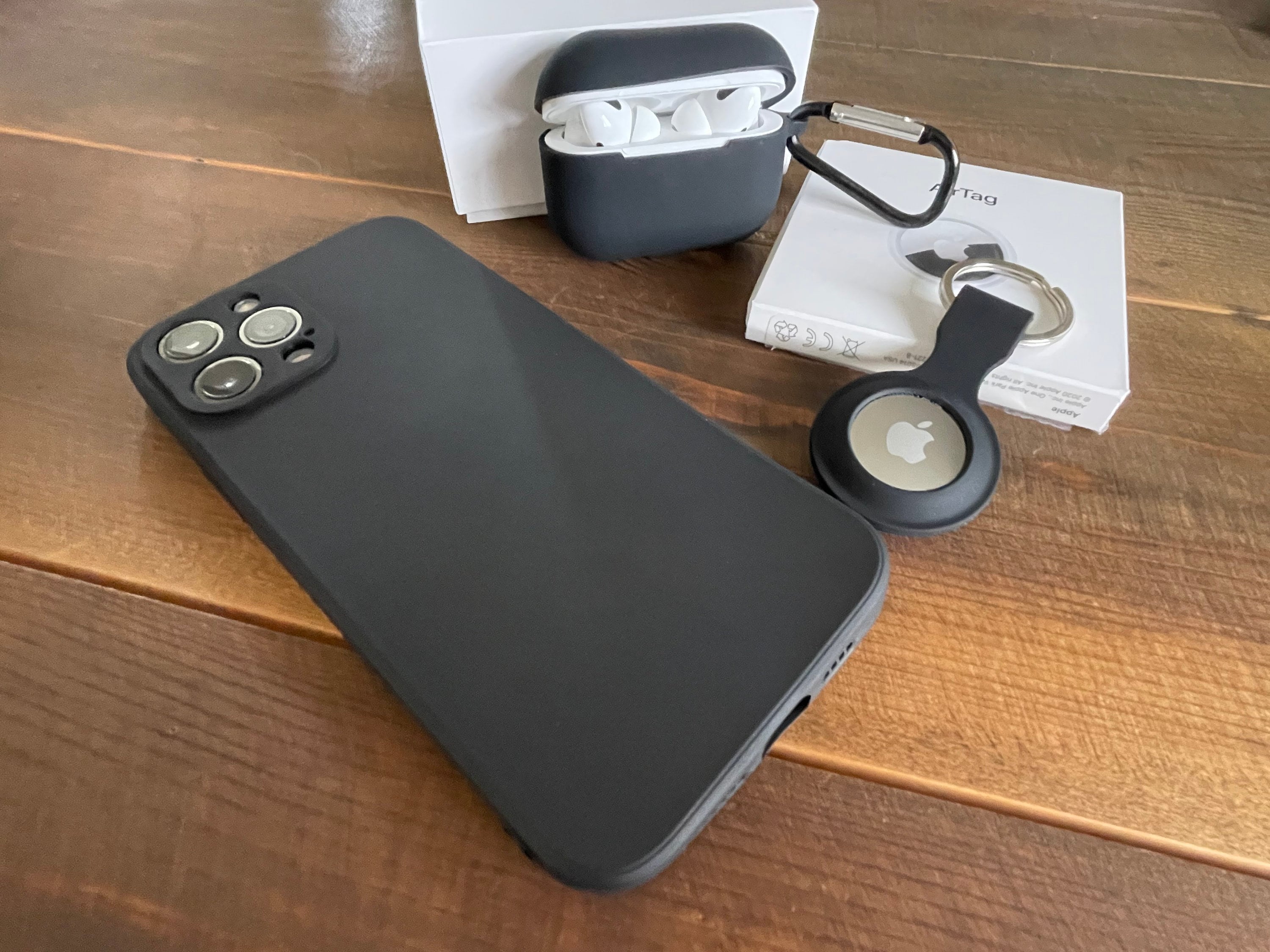 Black Cases for Apple iPhone AirTag AirPods Pro Set of 3 Etsy