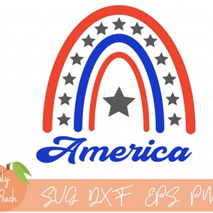 American Rainbow, Fourth of July, Red White and Blue, America, Independence Day, Patriotic, SVG, Cricut, Silhouette