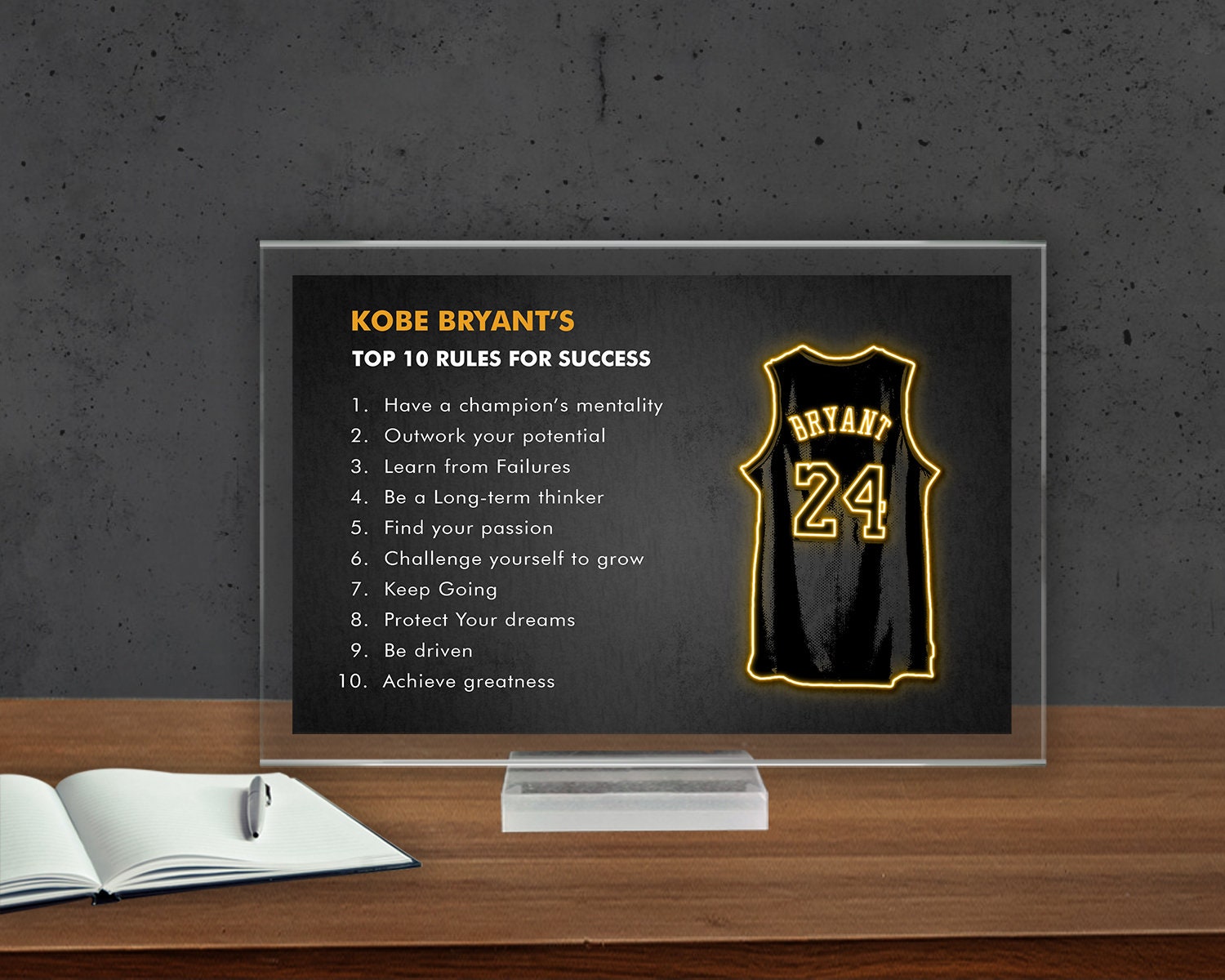 Kobe Bryant 10 Rules Acrylic Table Top Splash Effect -  Canada