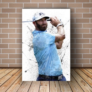 Paint Splash Sports Art Banner Kids Wall Decor Golf Fan Man Cave Gift for Him  Her Canvas Brooks Koepka Poster