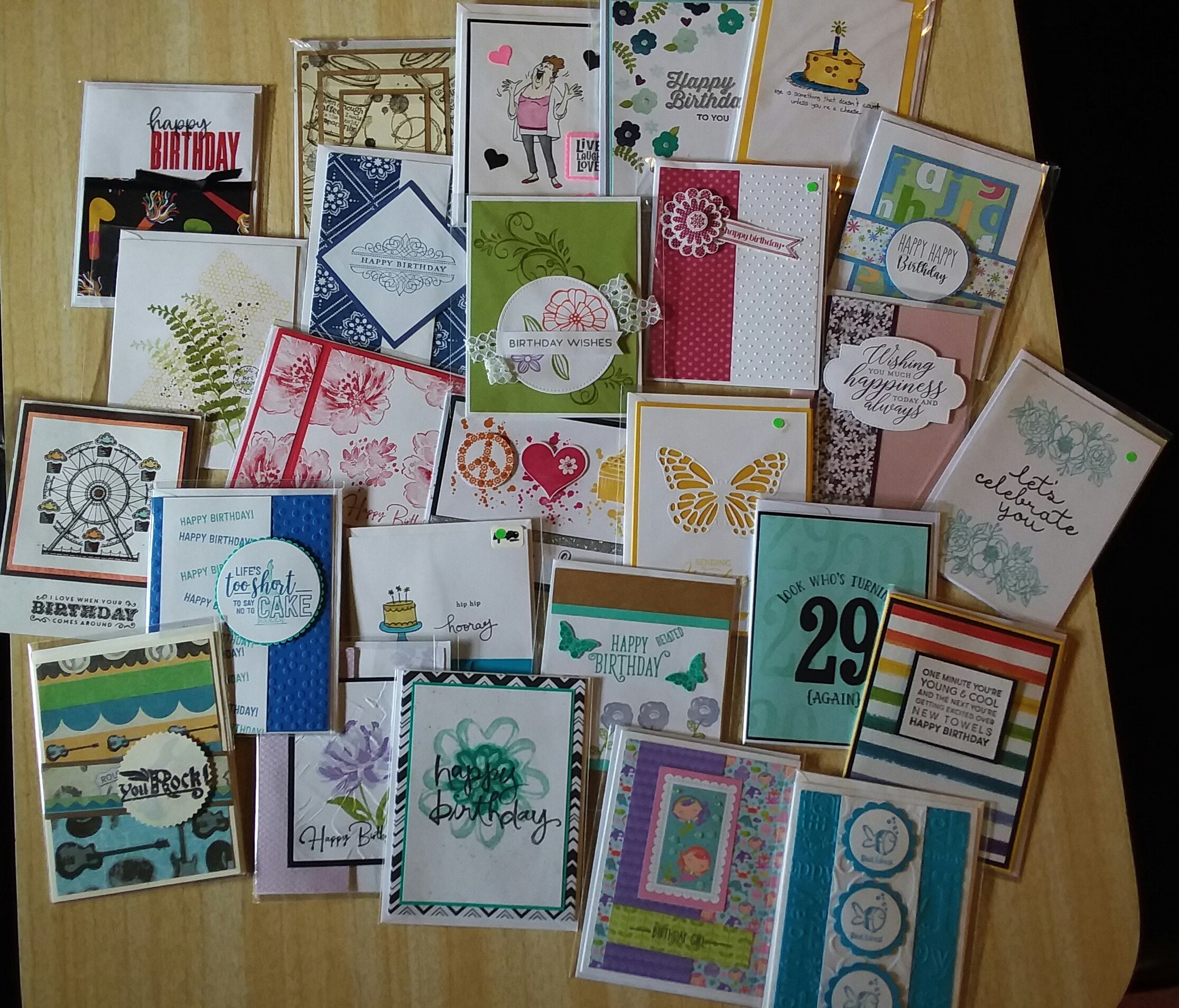 Birthday Card Pack - 6 Assorted Cards - Handmade Birthday Card Set - Etsy
