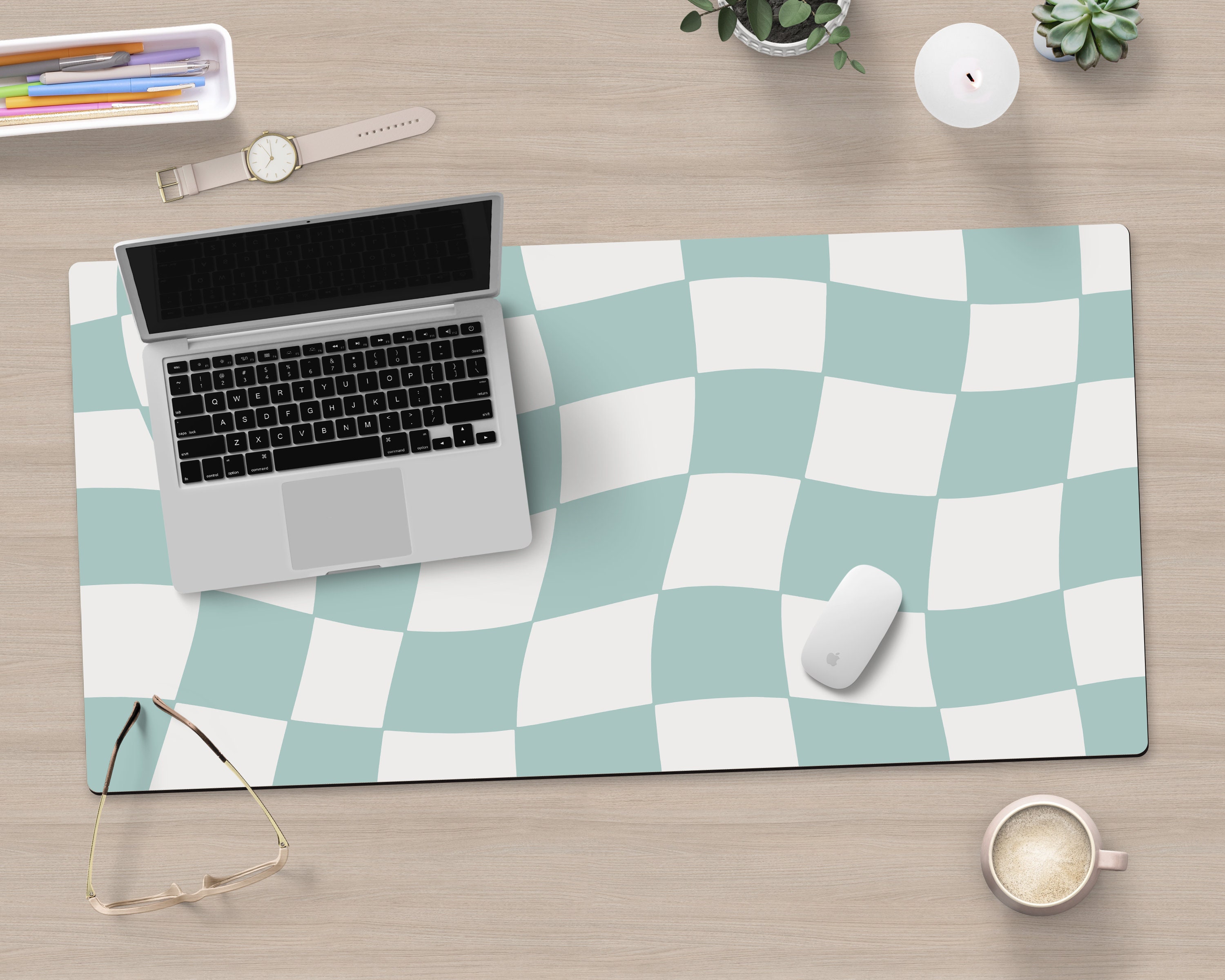Sage Green Desk Mat Checkered Y2k Aesthetic Desk Accessories Etsy