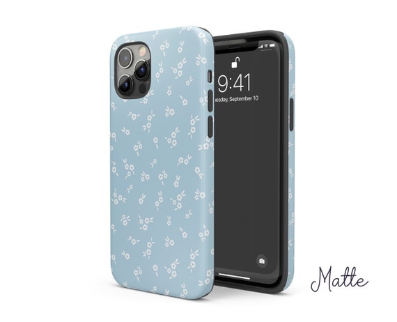Light Blue Floral iPhone Case iPhone 13 Pro Max Case Aesthetic
