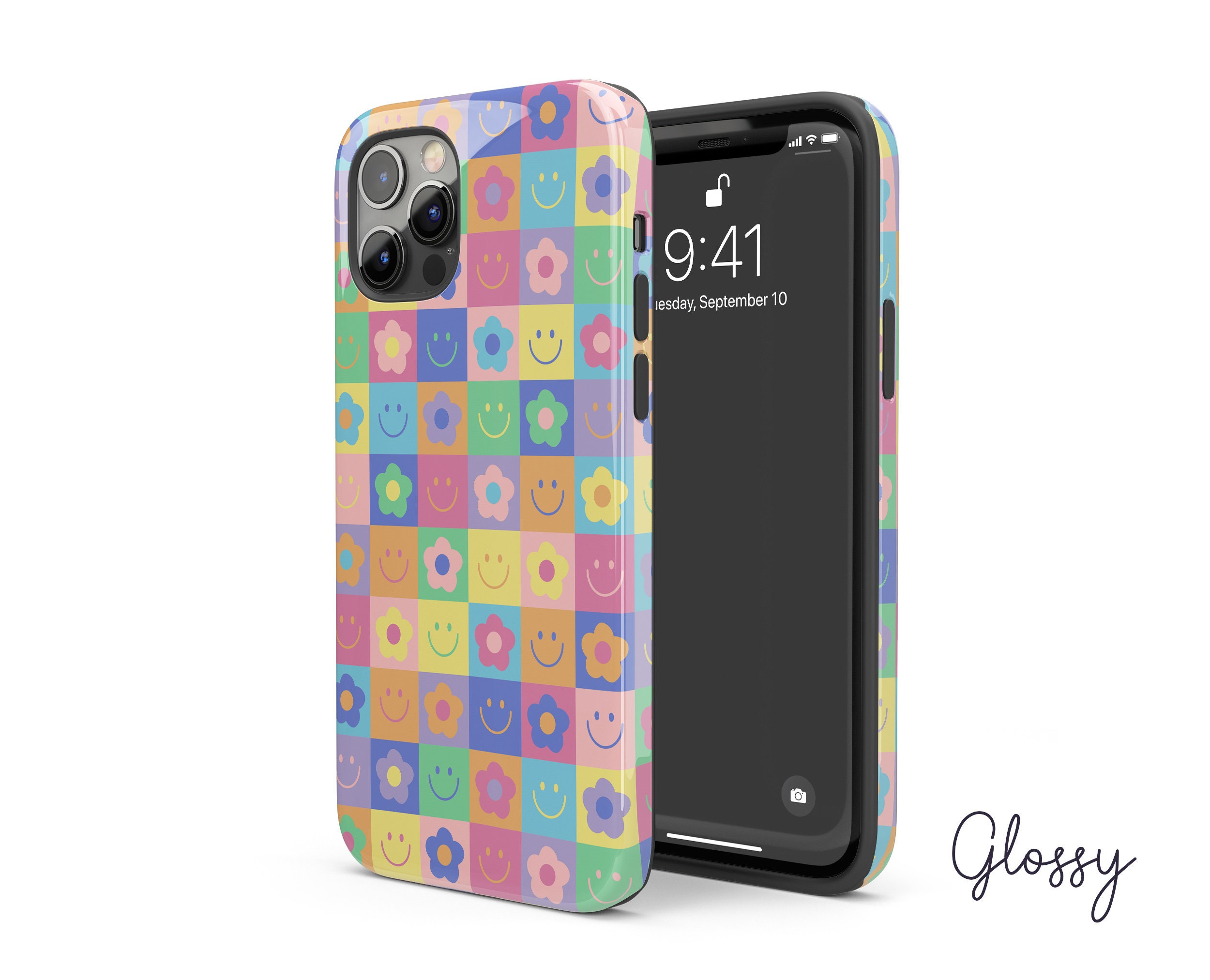 Vintage INS Artistic Dyeing Checker Cloth Chic Case for iPhone 15 14 13 Pro  Max Back Phone Cover for 12 11 X XR Xs Funda