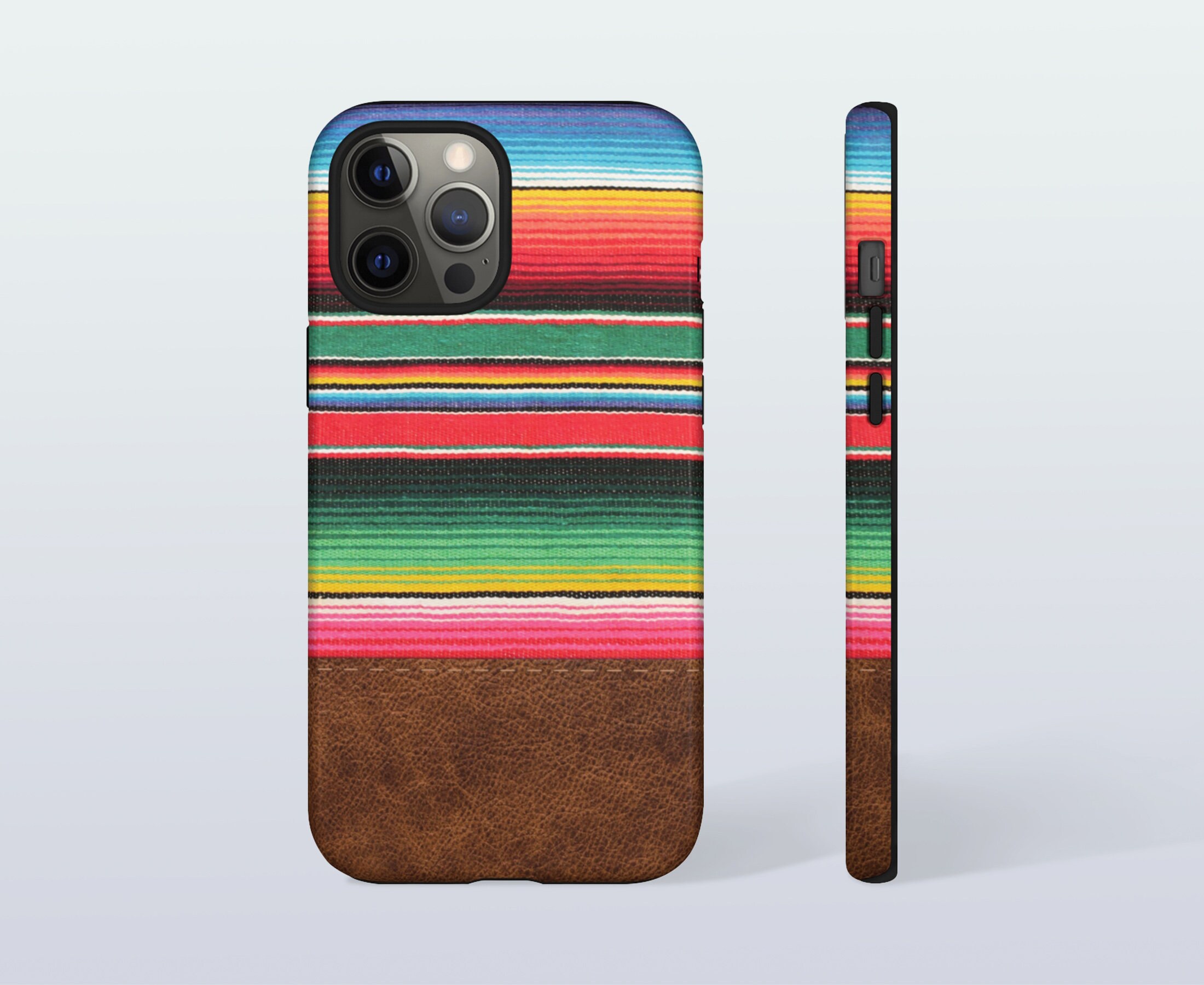 Mexican Blanket And Leather Rainbow Phone Tough Case Serape Etsy 日本