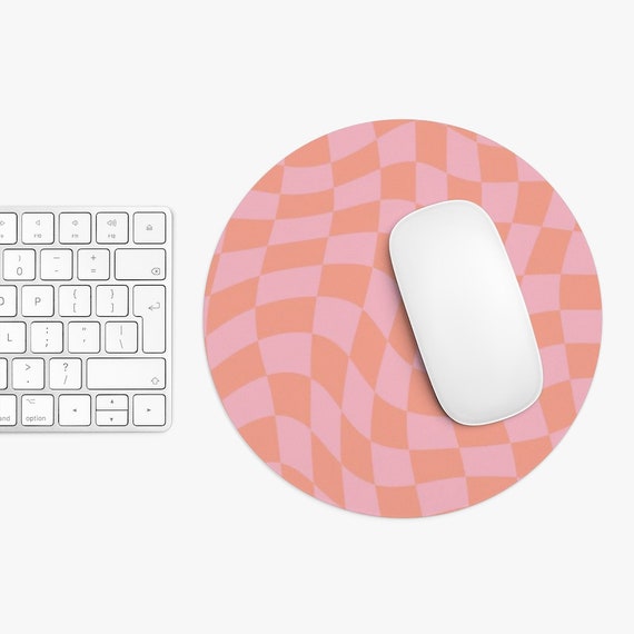 Pink Checkered Mouse Pad, Cute Mouse Pad For Home Office Decor Y2K Desk Accessories Trippy Dorm Room Desk Decor Pink Check Print Mouse