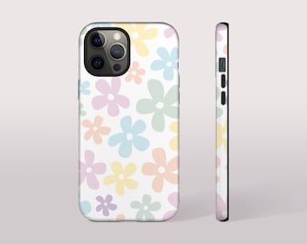 Pastel Phone Case, Rainbow Pastel Floral iPhone 12 Pro Max Case for XS XR 12 Pro 12 Mini 11 Pro Max Samsung S20